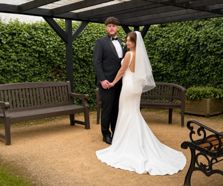 A newly married couple in the garden at David Livingstone Birthplace